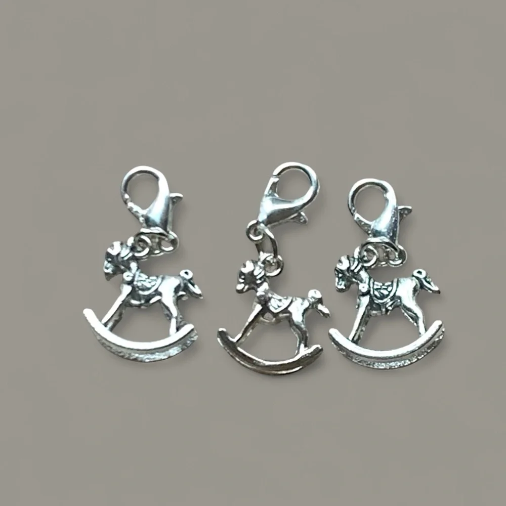 Baby Silver Rocking Horse Charm